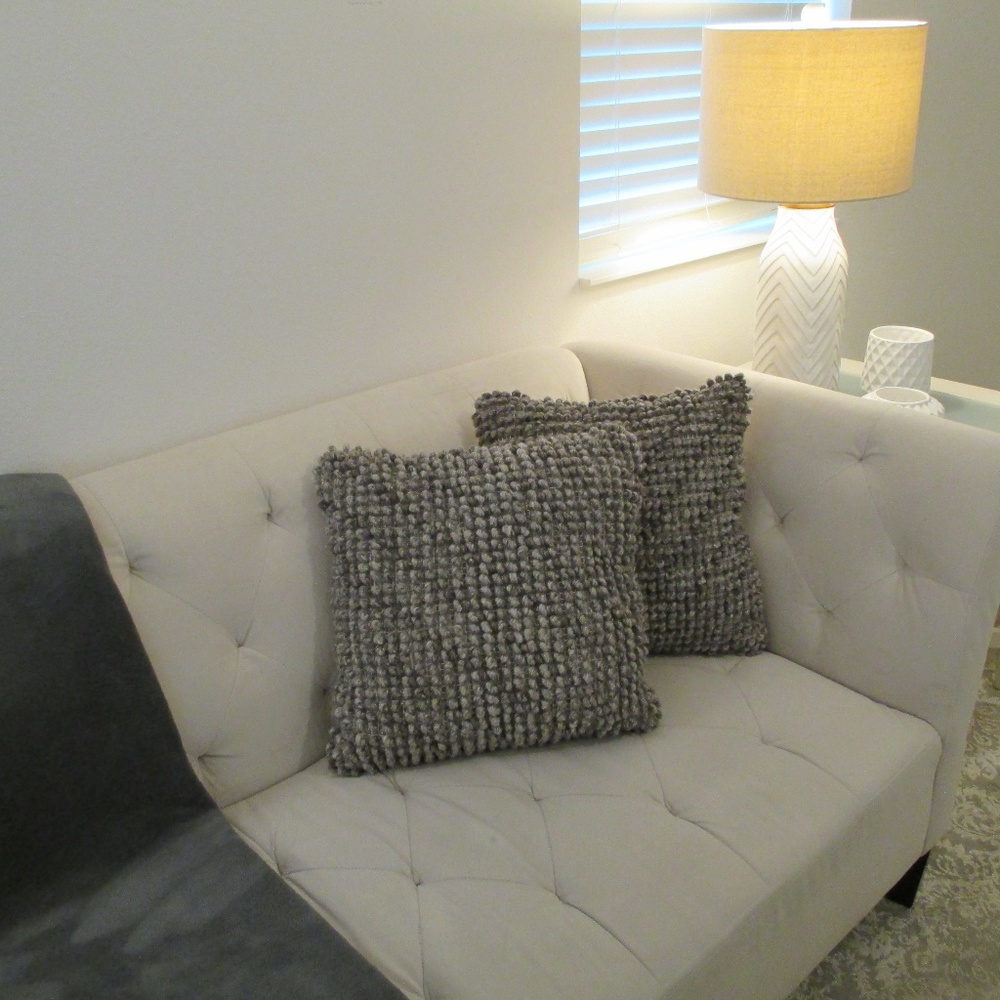 BoHo Grey Textured Pillows, 16 x 16"